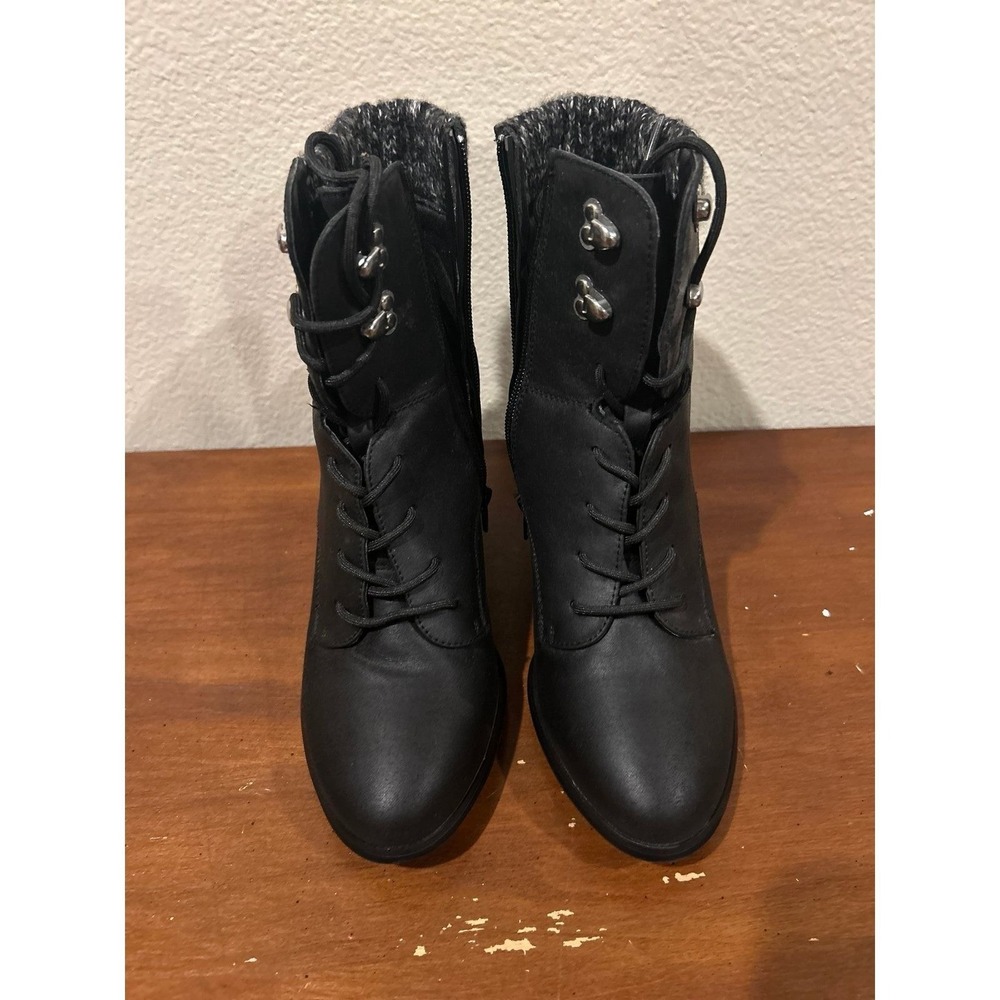 XOXO Women's Magalin Sweater Trim Hiker Booties Women's Shoes Size 8.5